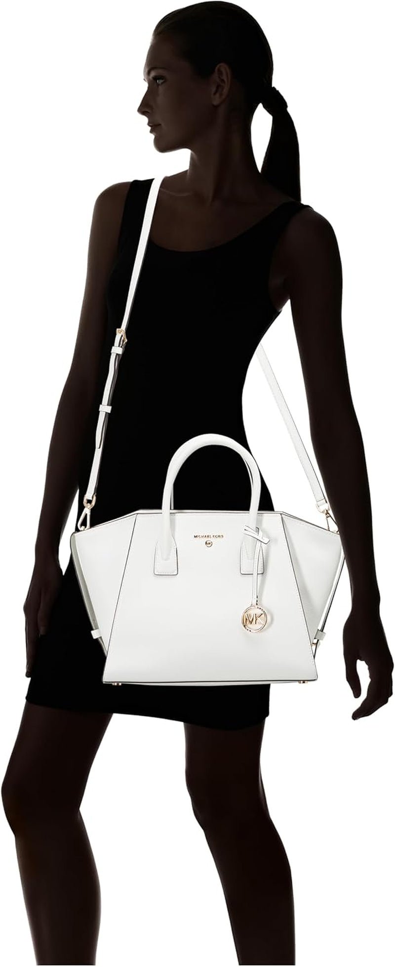 MICHAEL KORS Femeile Avril LG TZ Satchel Bag, Opticwhite Genti Femei Naty Shop