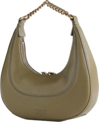 Pinko femei BRIOCHE HOBO Mini KALB MORB, V62q_Green Fir-Antique Gold Genti Femei Naty Shop