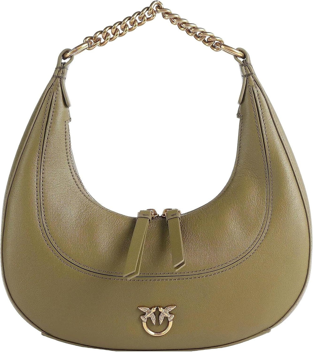 Pinko femei BRIOCHE HOBO Mini KALB MORB, V62q_Green Fir-Antique Gold Genti Femei Naty Shop Titlu implicit