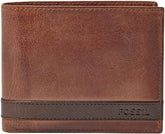 Portofel bifold din piele Quinn pentru bărbați Fossil 11,43 cm L x 2,54 cm l x 9,525 cm H Portofel Barbati Naty Shop Maro