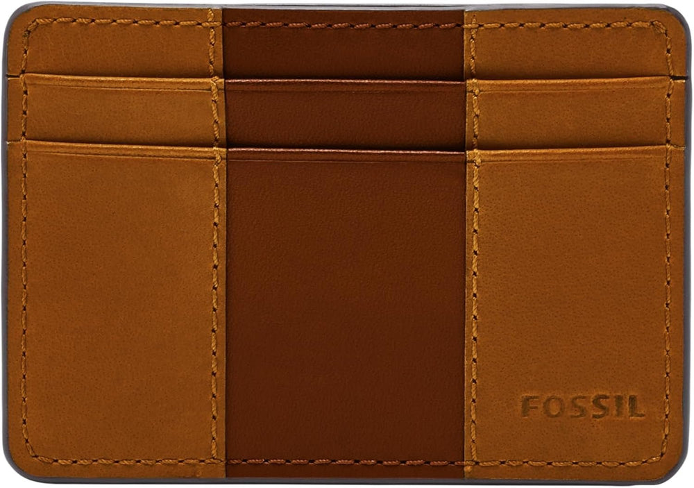 Portofel Fossil pentru bărbați Everett, piele/PVC portcarduri maro mediu 10,2 cm L x 0,6 cm l x 7,0 cm H ML4398210 Portofel Barbati Naty Shop Maro