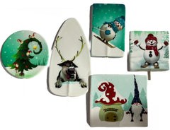 Set 5 decoratiuni comestibile din zahar, Craciun Nati Shop