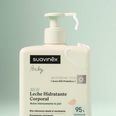 Suavinex, Syndet șampon pentru copii pentru piele și păr, fără săpun, 750 ml + loțiune hidratantă pentru corp, 750 ml, potrivit pentru pielea sensibilă și nou-născut, cu 90%-93% ingrediente naturale. Copii - Baie si Skincare Naty Shop