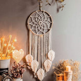 Tapiserie deco dreamcatcher tesute decorare peretelui alb Casa - Accesorii si Decoratiuni Naty Shop Captator de vise Mandala