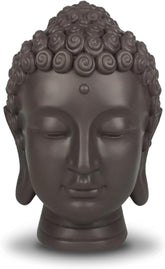 Zen'Light - Statuetă cu cap de Buddha - Decorațiune pentru Zen, meditație și feng shui - Cadou pentru o atmosferă relaxantă și spirituală - Statuetă de Buddha - Înălțime: 20 cm - Culoare: verde/maro Statuete si sculpturi Naty Shop Titlu implicit