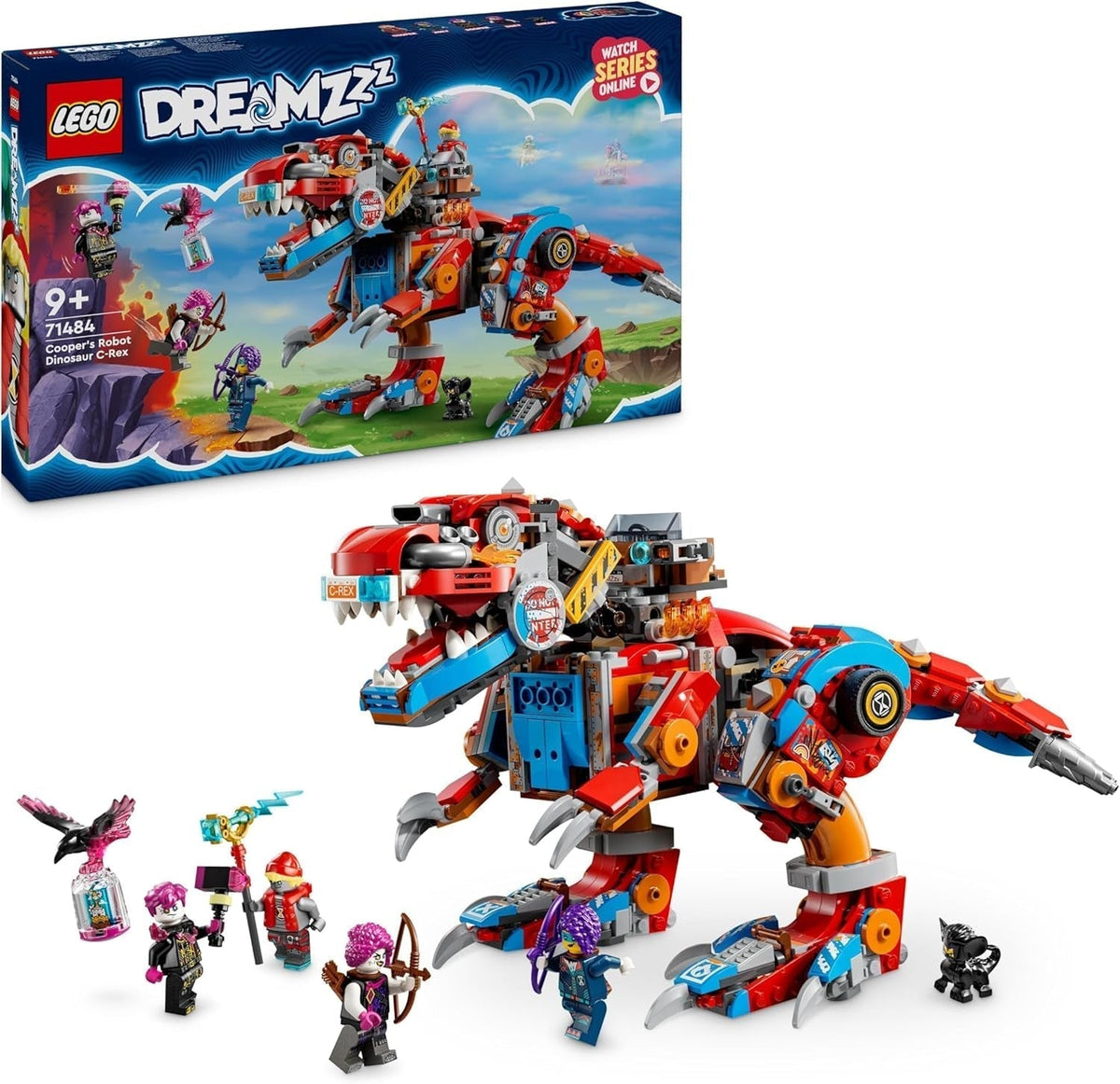 LEGO Dreamzzz 2 az 1-ben Coopers Dino-Mech C-Rex játék Pterodactyl T.Rex akciófigura fiúknak és lányoknak Kreatív játék kalandkészlet Ajándék 9 éves korig 71484 építőkészletek Beuche den LEGO-Store alapértelmezett cím