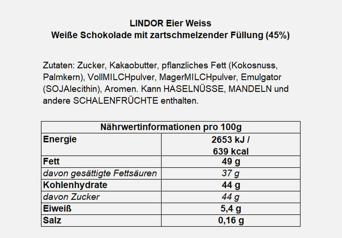 LINDOR tojás Lindt csokoládéval | 4 db 450 g-os doboz | LINDOR tojás szájban olvadó tejcsokoládéval, fehér, sötét és mogyorós töltelékkel | Húsvéti csokoládé | Ajándék csokoládé | Húsvéti tojás | Csokoládé tojás