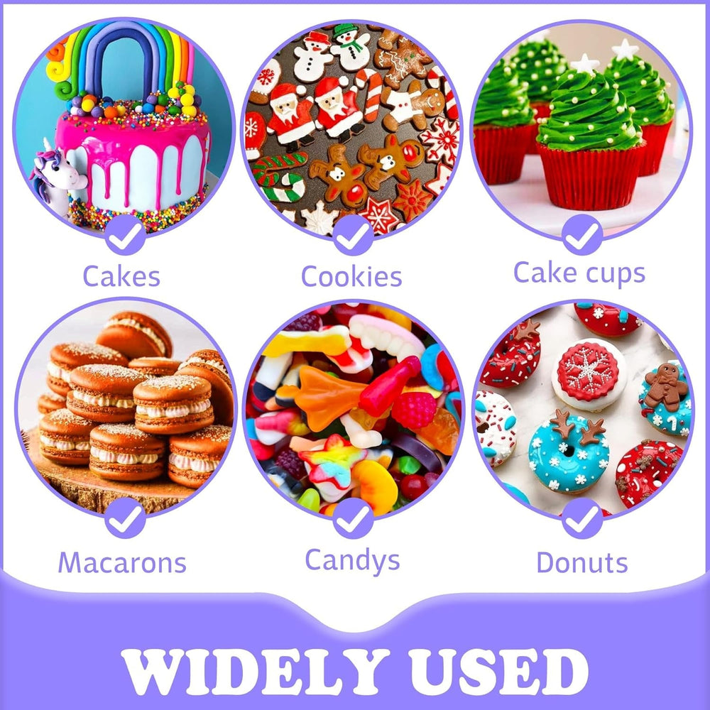 Colorant alimentar liposolubil - Colorant alimentar pe bază de ulei în culorile curcubeului pentru ciocolată, dulciuri, prăjituri, copt - Colorant alimentar concentrat pentru decorarea torturilor, cremă de unt, fondant - 12g fiecare