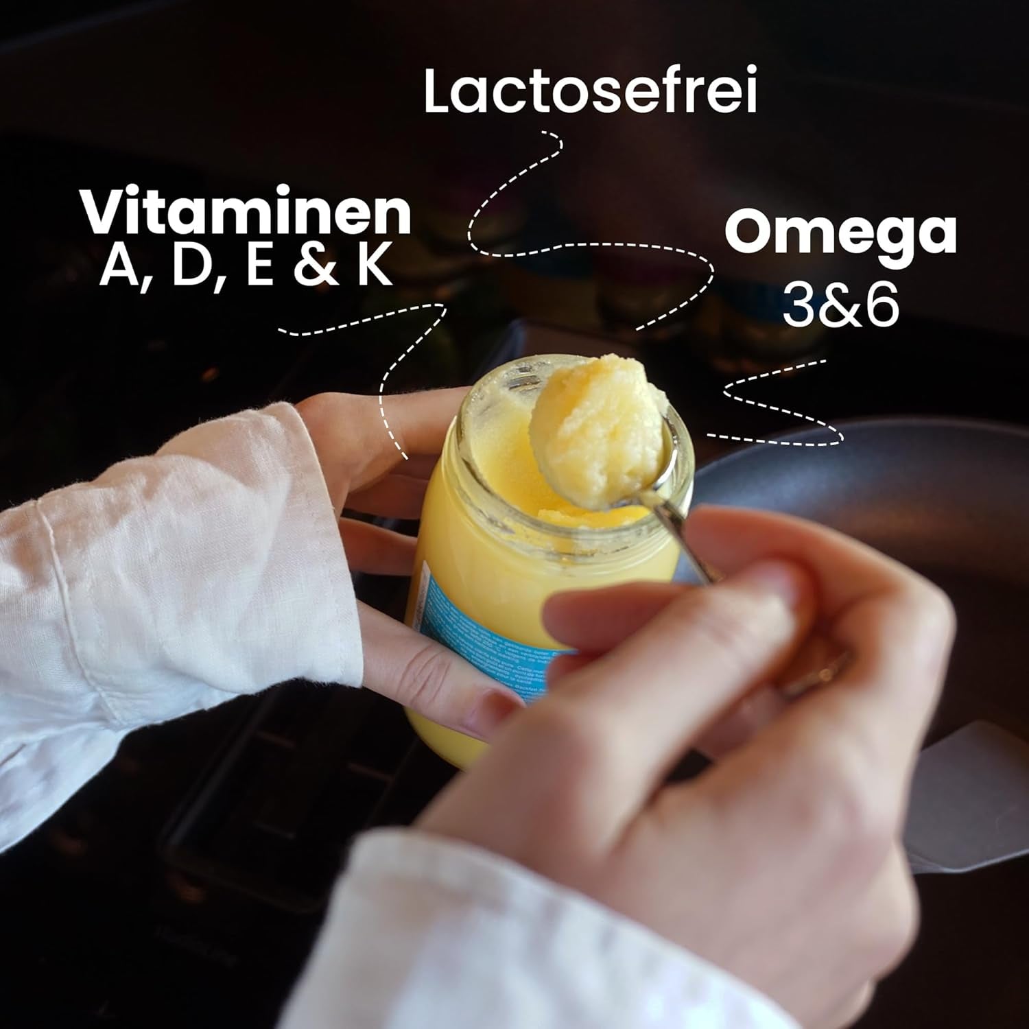 Ghee Easy 850g Ghee Bio von Grasgefütterten Kühen - Ghee Butter ohne Zusatzstoffe - Zertifiziert Organisch & Biologisch - Hochreines Ayurveda Ghee ohne Laktóz és glutén - 100% Europäisch