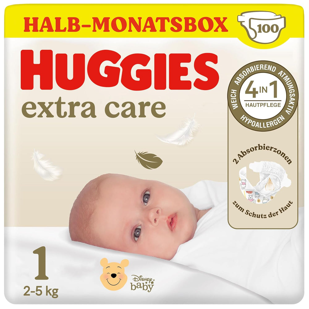 Huggies újszülött pelenka, 1-es méret, 100 pelenka (2 x 50), fél hónapos doboz