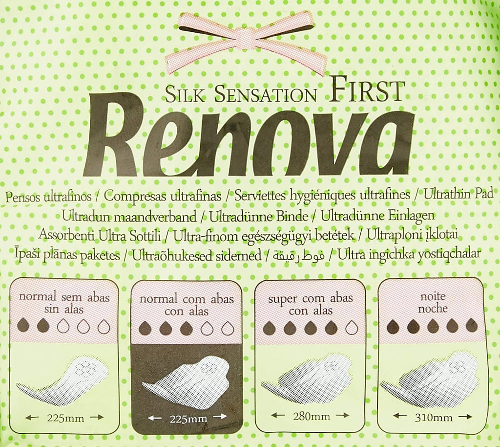Renova Primele Comprese Normale Cu Aripi | 14 Comprese | Ultra Subțiri Și Super Absorbante