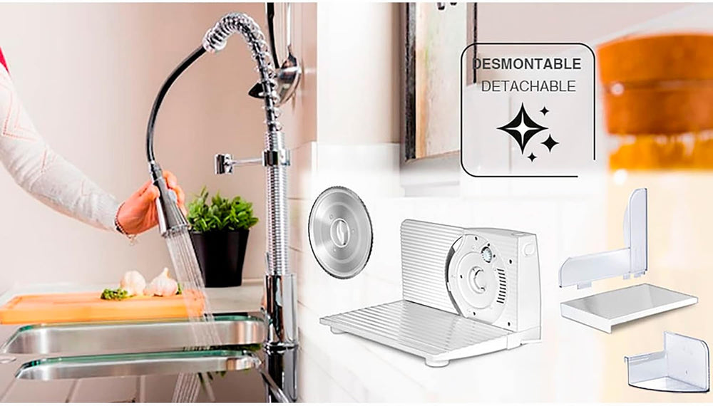 MPM MKR-05 Univerzális elektromos szeletelő, állítható vágási vastagság 15 mm-ig, 150 W aprítók és szeletelők Naty Shop