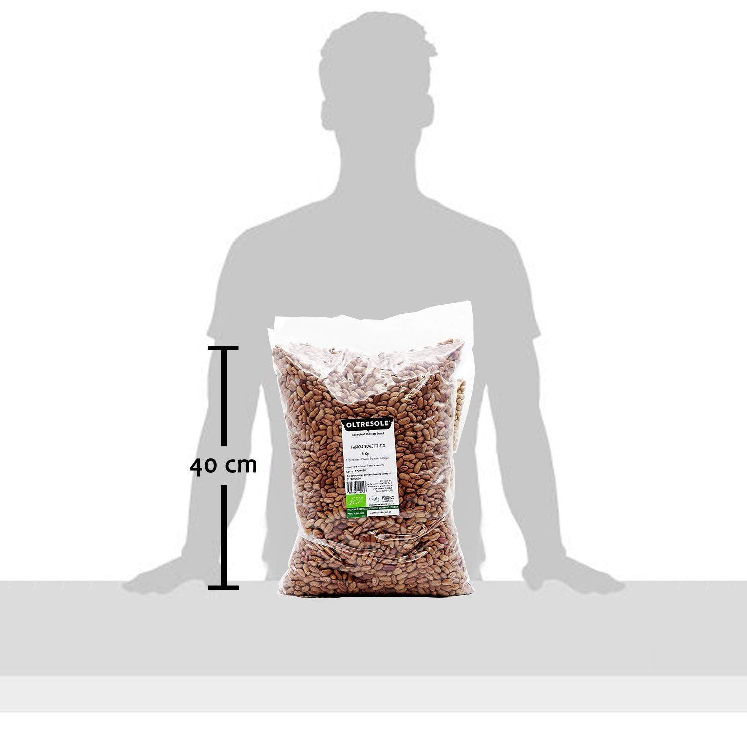 , Fasole borlotti organică 5 kg, leguminoase organice uscate din cultivare controlată, Cereale Naty Shop