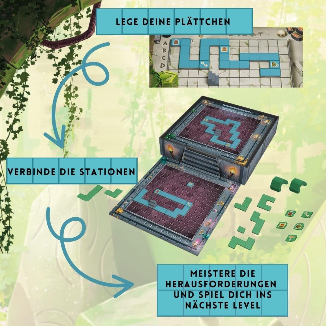 Magnetic Tiles Dungeon Breakout, Addictive Dungeon Adventure, Csempe elhelyezési játék növekvő kihívásokkal, 1-2 játékosnak, 6 éves kortól