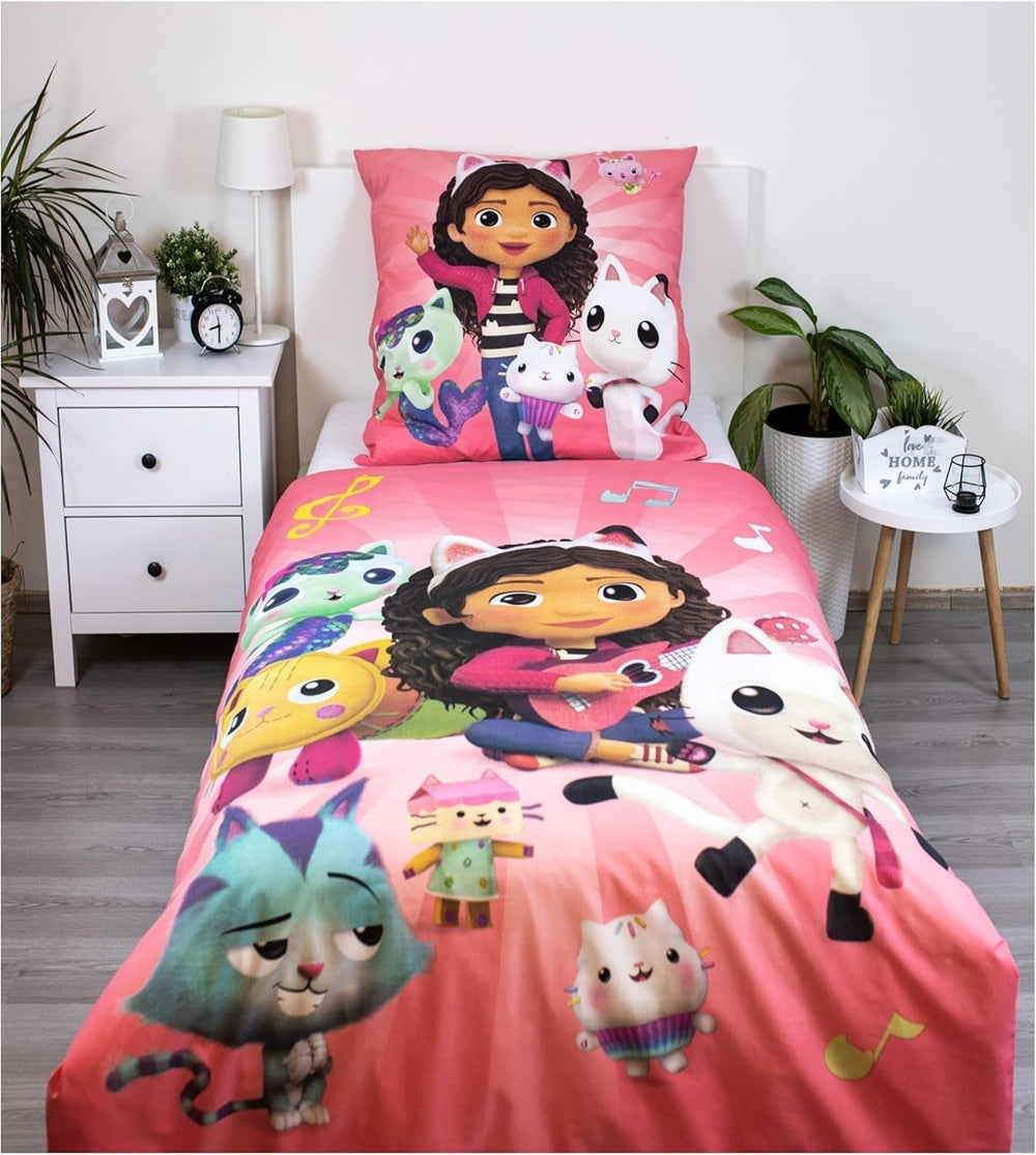 Gyermek ágynemű, filmek és rajzfilmek, kifordítható, pamut Ágynemű - Gyerek Naty Shop Gabby'S Dollhouse