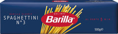 Pasta Barilla Classic Spaghettini sz. 3 kiváló minőségű durumbúza, mindig al dente (1 x 500 g)