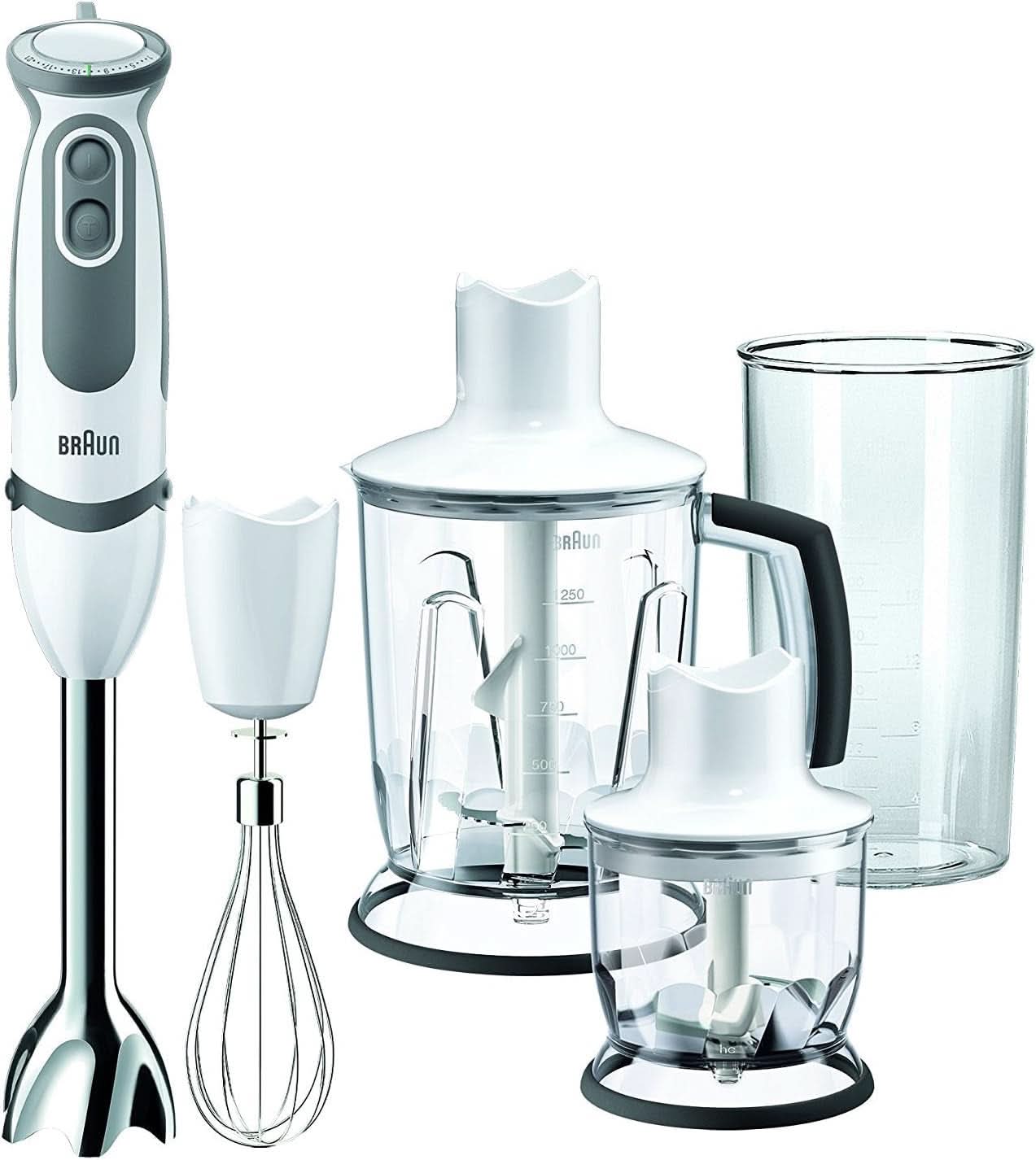 Braun Multiquick 5 Vario MQ 5000 Stabmixer | 750 W | Easyclick System | Powerbell Technologie | 21 Geschwindigkeitsstufen | Mixen Und Pürieren Mama si Copilul Naty Shop Single Inkl. Schneebesen, Zerkleinerer, Standmixer
