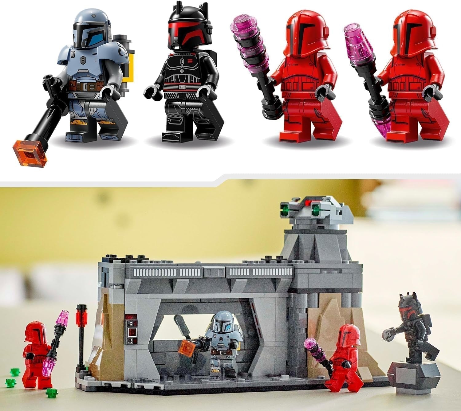 LEGO Star Wars: The Mandalorian Duel Paz Vizsla és Moff Gideon között, gyűjthető építőjáték gyerekeknek, ajándékötlet kreatív fiúknak és lányoknak 7 év felett, Mandalorian játék 75386 Építőkészletek Beuche den LEGO-Store