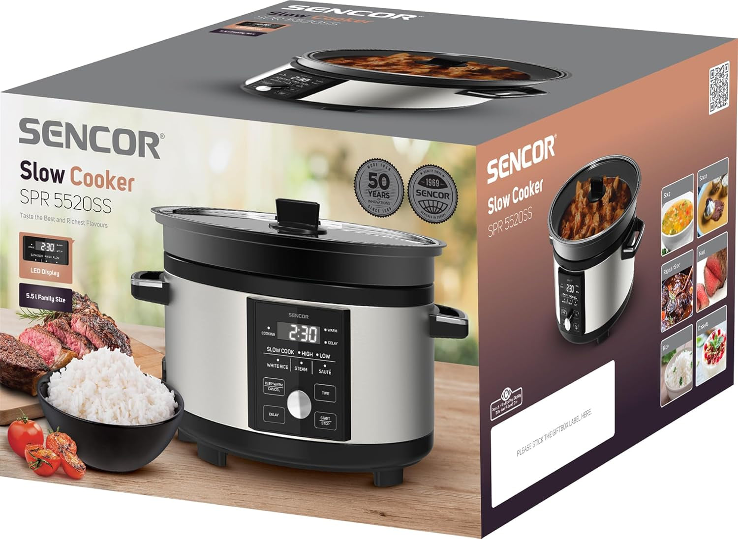 Lassú tűzhely SPR 5520SS SENCOR Slow Cooker Naty Shop