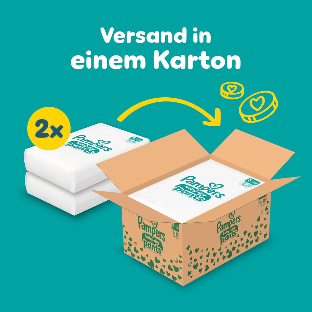 Pampers Baby-Dry Pants Größe 5, 160 Stück, 11kg-17kg, 360° auslaufsichere Nappali és éjszakai használatra