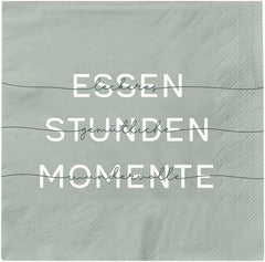 Grafik Werkstatt Serviettes Mit Spruch Groß | 20 bucăți | 16,5 X 16,5 Cm | Verde | Mâncare, Ore, Momente