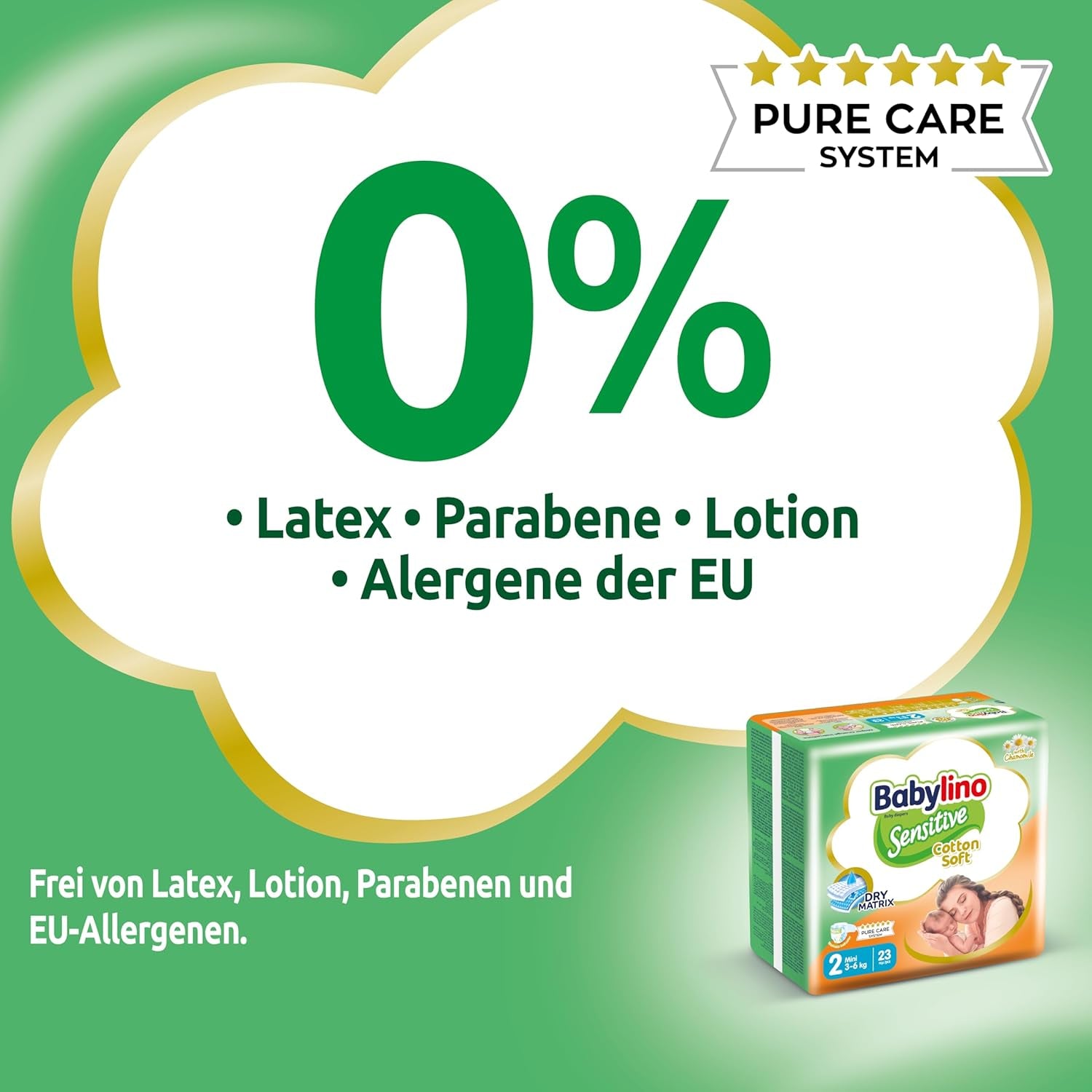 Pelenka érzékeny babáknak, 2-es méret, mini (3-6 kg), 192 pelenka