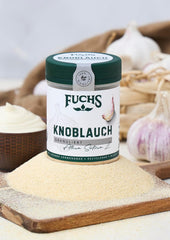 Fuchs Gewürze - Fokhagyma granulált - würzig-zwiebliger Geschmack für Tzatziki, Knoblauchbutter oder Gemüsegerichte - természetes összetevők - 85 g wiederverwendbarerben, recyclebarer Dózis