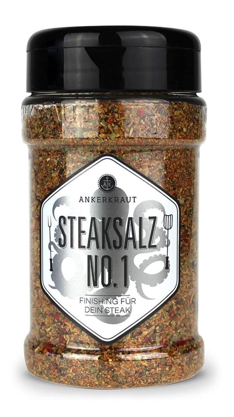 Ankerkraut Steaksalz No. 1, das perfekte Finisher- und Steakhouse-Salz, 80g in Korkenglas