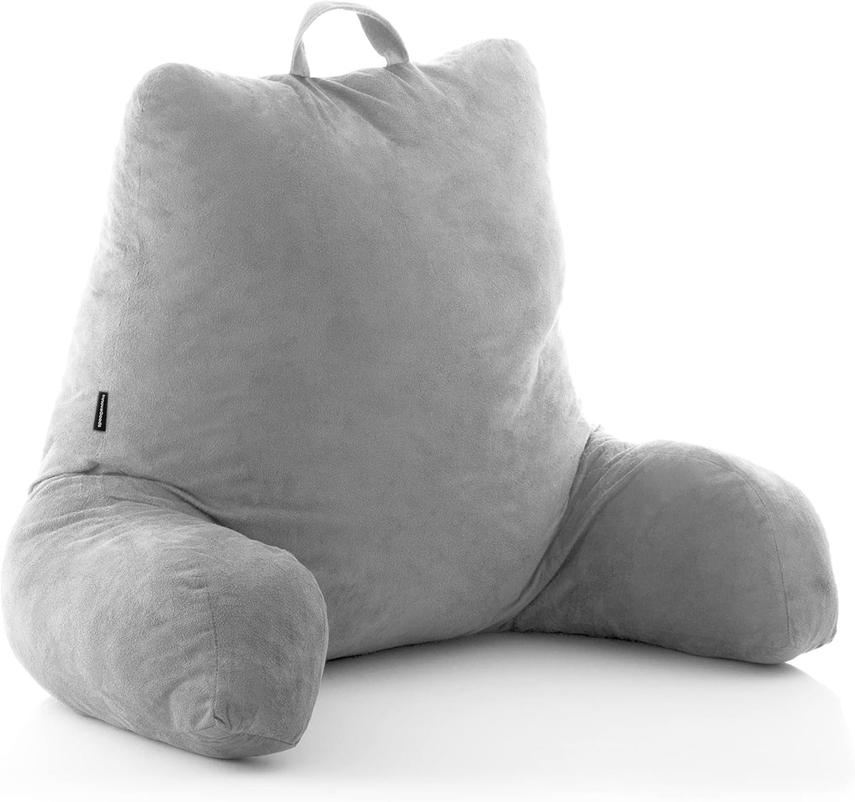 Pernă de citit InnovaGoods Huglow cu cotieră, pentru canapea, pat și covor, pernă de citit cu suport lombar și mâner de transport, ergonomică, previne disconfortul și durerea, gri