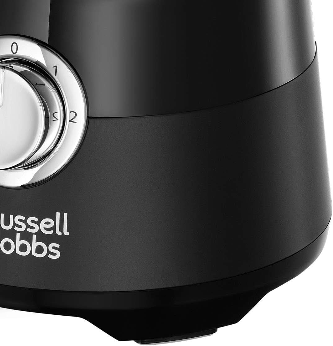 Russell Hobbs Standmixer [1.5L Glasbehälter] Matt Schwarz (Starker 0.9PS motor, Impuls-/Ice-Crush-Funktion, Edelstahlmesser, Bpa-Frei Mixer, Elektrischer Zerkleinerer, Smoothie-Maker) 24722 Natúr Shop