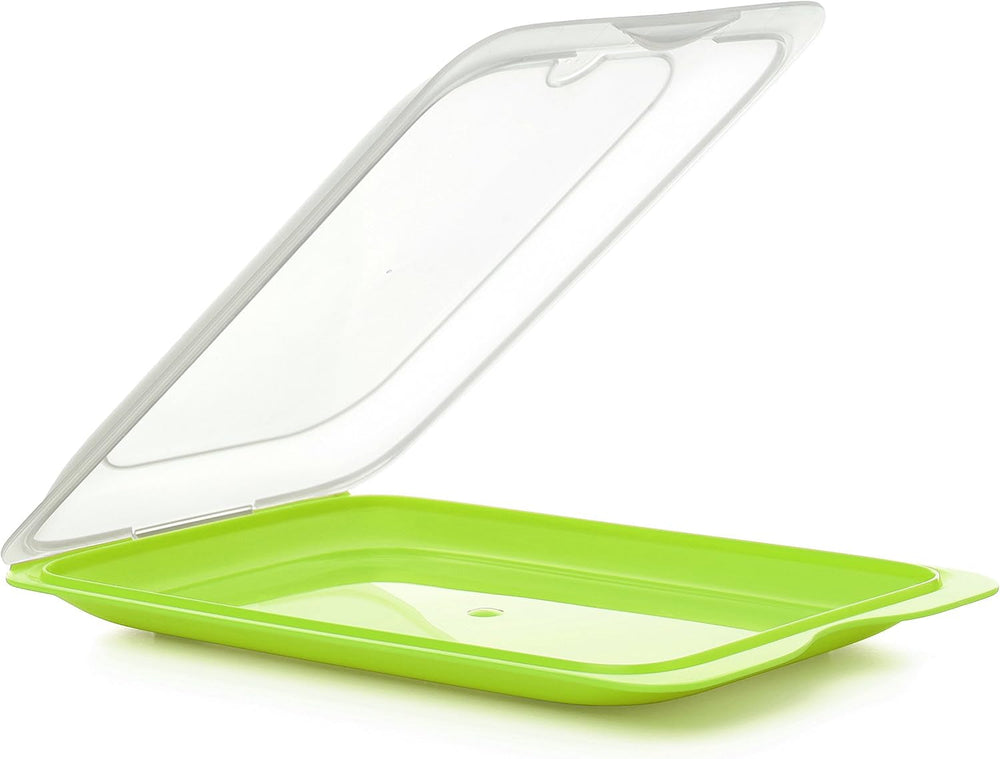 TATAY set de 4 cutii de feliere Fresh, fără BPA, reutilizabile, stivuibile, mașină de spălat vase & MWO, culori aleatorii. Măsuri 17cm x 3.2cm x 25.2cm Cutii depozitare alimente Naty Shop Recipient pentru cârnați - Set 3