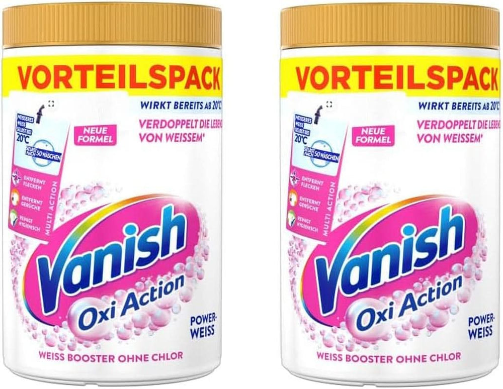 Vanish Oxi Action Powerwhite por - 1 x 1,125 kg - folteltávolító és klórmentes mosodajavító por - fehér ruhákhoz Mosószerek Naty Shop