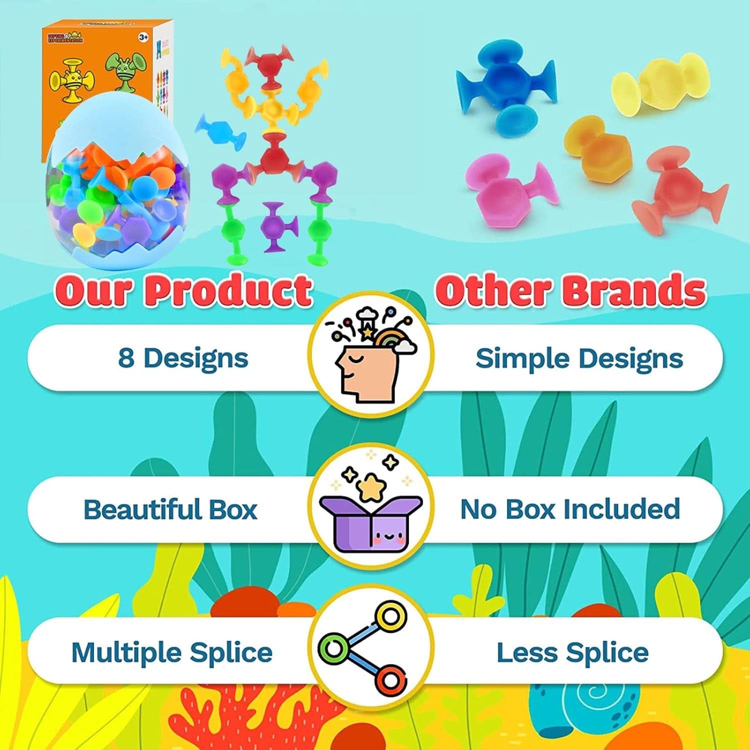 48 darabos 3 éves Montessori fürdőjáték szilikon építőkockák anya és baba bababolt