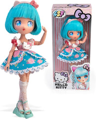 Manga Doll Pretty Pink, japanische Modepuppe mit modischen Designs, Manga, 19,5 cm Figur mit 15 Gelenkpunkten, blaues Haar, inklusive Zubehör, berühmt (HKTF0300)