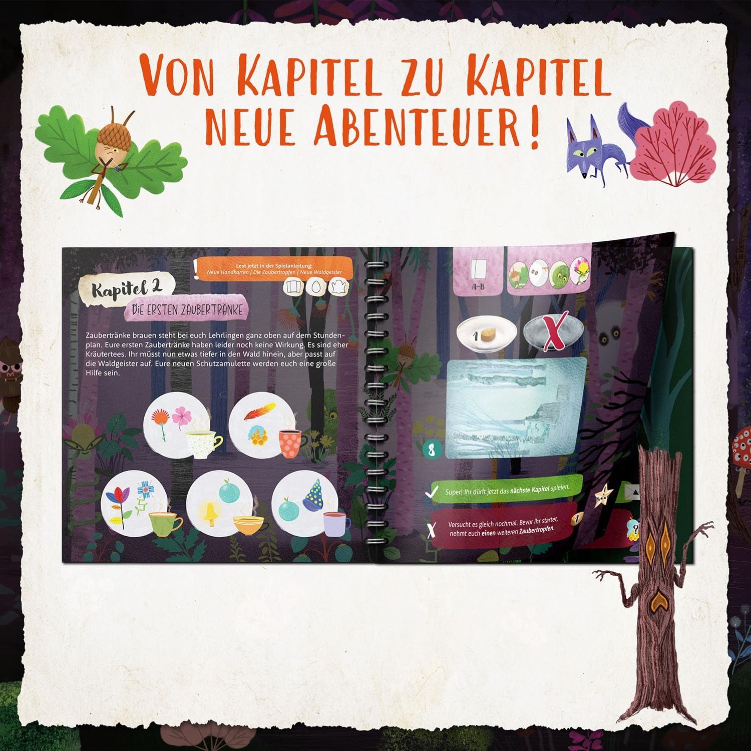 Kosmos 685027 Árnyak erdeje, Kooperatív játék 2-4 éveseknek, 7 éves kortól, Társasjáték gyerekeknek, Kiváló 3D anyaggal, 18 fejezetben, kb 15 perc játékidővel