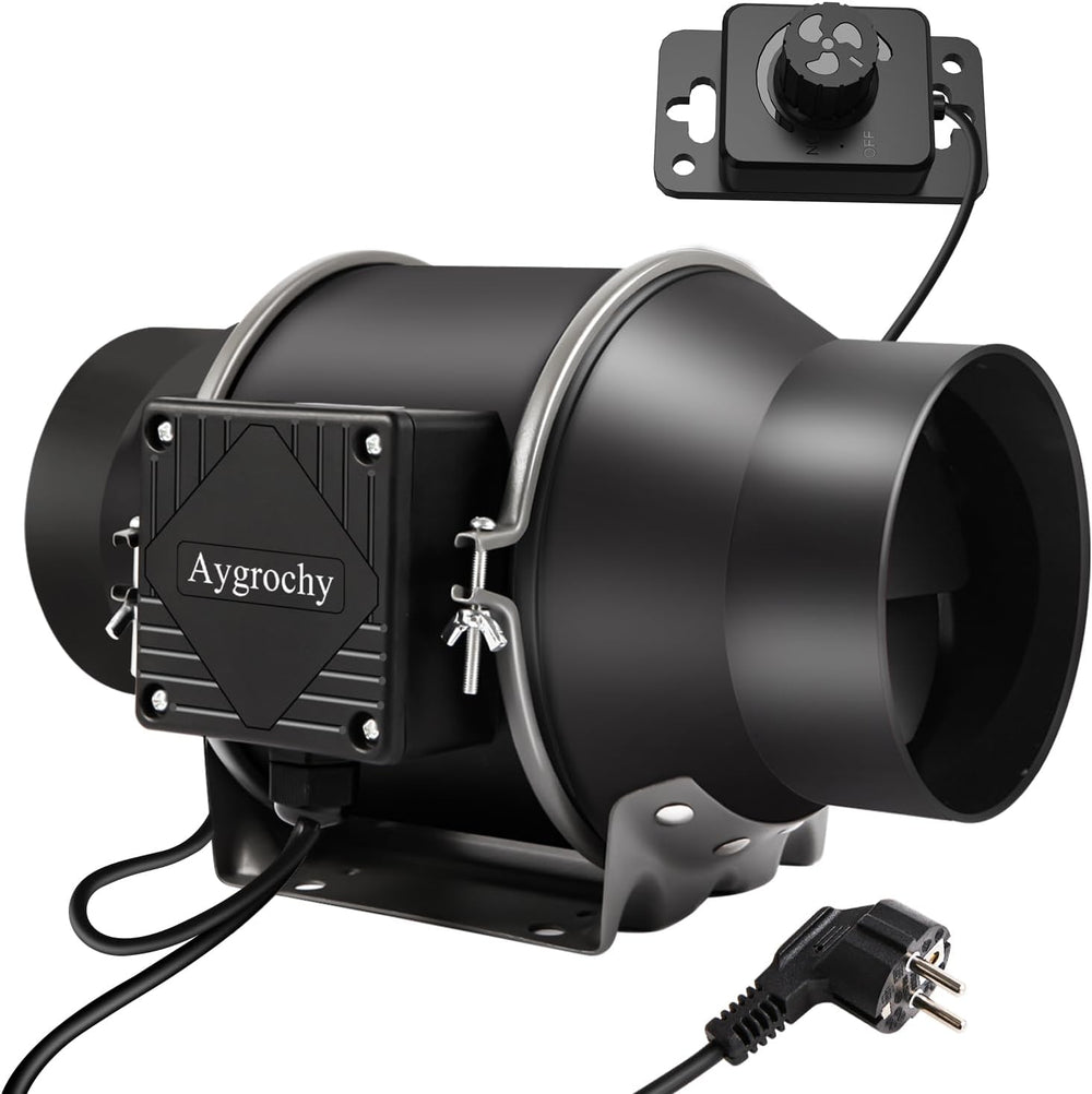 Aygrochy 200 mm-es 70 W-os, állítható csőventilátor EC motoros kipufogóventilátor fűtéshez, hűtéshez, nyomásfokozókhoz, termesztősátrakhoz, hidroponikához, háztartási, szellőztetéshez és kipufogóventilátorhoz.