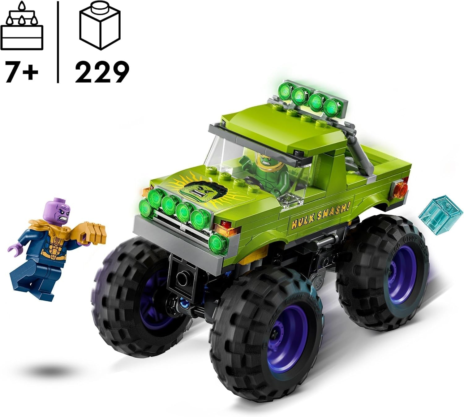 LEGO Ç€ Marvel Hulk Truck vs. Thanos - Szuperhős építőjáték - Bosszúállók jármű és minifigurák - Monster truck a nagy mókához - Ajándék fiúknak és lányoknak 7 éves kortól - 76312 Építőkészlet Besuche den LEGO-Store