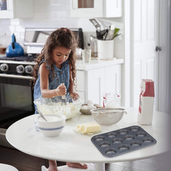 Relaxdays Muffinform, 2Er Set, 12Er Muffinbleche, Antihaftbeschichte, Carbonstahl, Muffins & Cupcakes, Ø 6,5 cm, Búza, 10030825 Formák és tálcák sütéshez Naty Shop