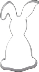 Formă de copt/ramă pentru biscuiți Zenker în formă de iepure cu urechi îndoite – oțel inoxidabil premium 18/10, potrivită pentru mașina de spălat vase, perfectă pentru coptul de Paște, 196x111x26mm