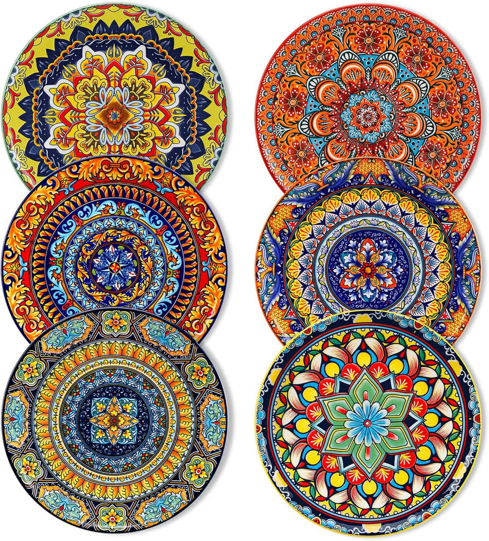 Set de 6 farfurii pentru desert, set de farfurii Vancasso KRVI pentru 6 persoane, Ø 22 cm, potrivit pentru mașina de spălat vase și cuptorul cu microunde, farfurii pentru paste, farfurii pentru micul dejun, farfurii pentru tort