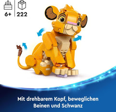 LEGO Ç€ Disney Simba, az oroszlánkirály kölyke, építőjáték gyerekeknek, fantasy játékkészlet az oroszlán figurájával, klassz ajándékötlet lányoknak és fiúknak 6 éves kortól, gyerekjáték 43243 Építőkészletek Beuche den LEGO-Store