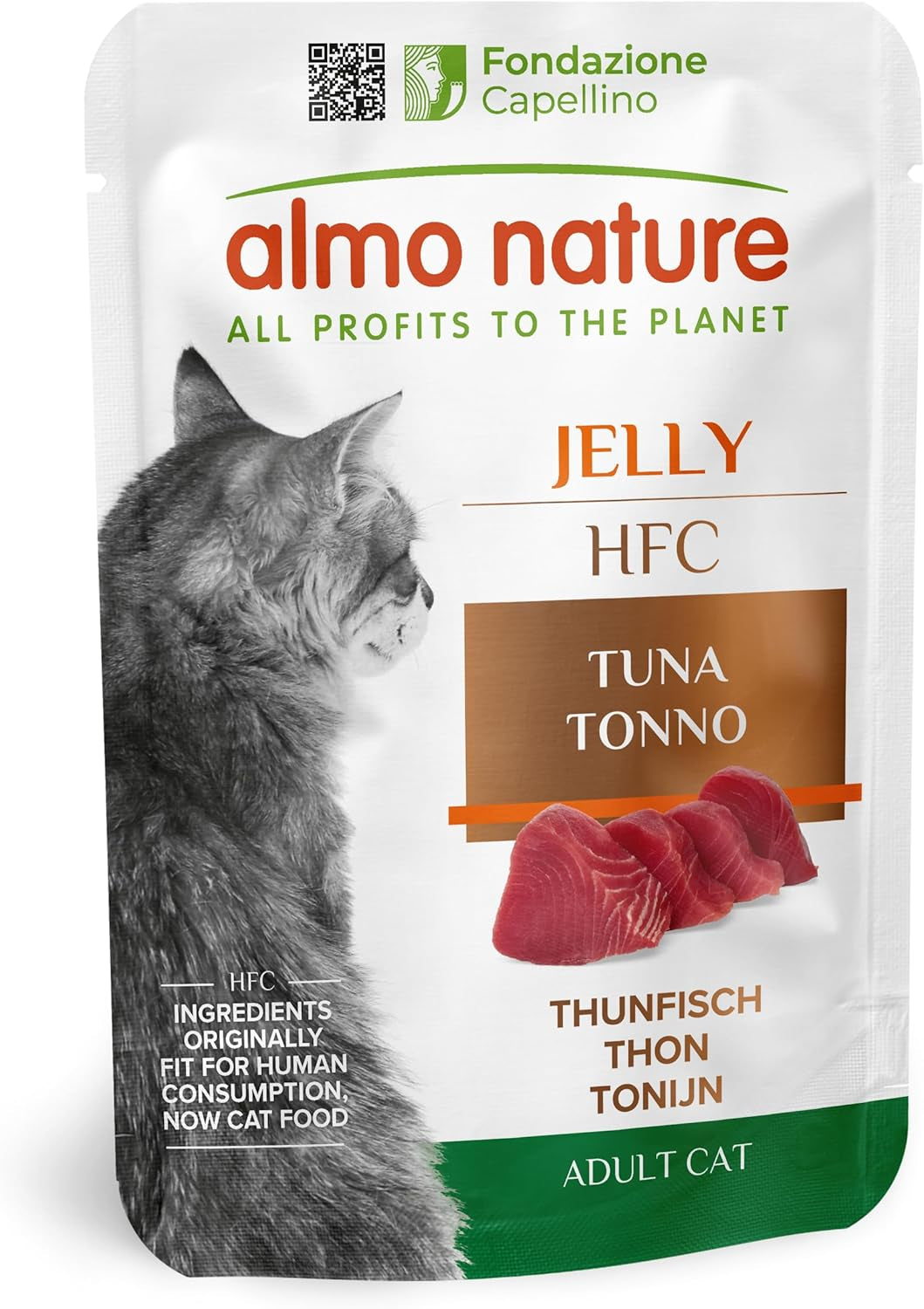 Hrană umedă pentru pisici Almo Nature HFC Jelly - cu ton, pachet de 24 (24 x 55 g)