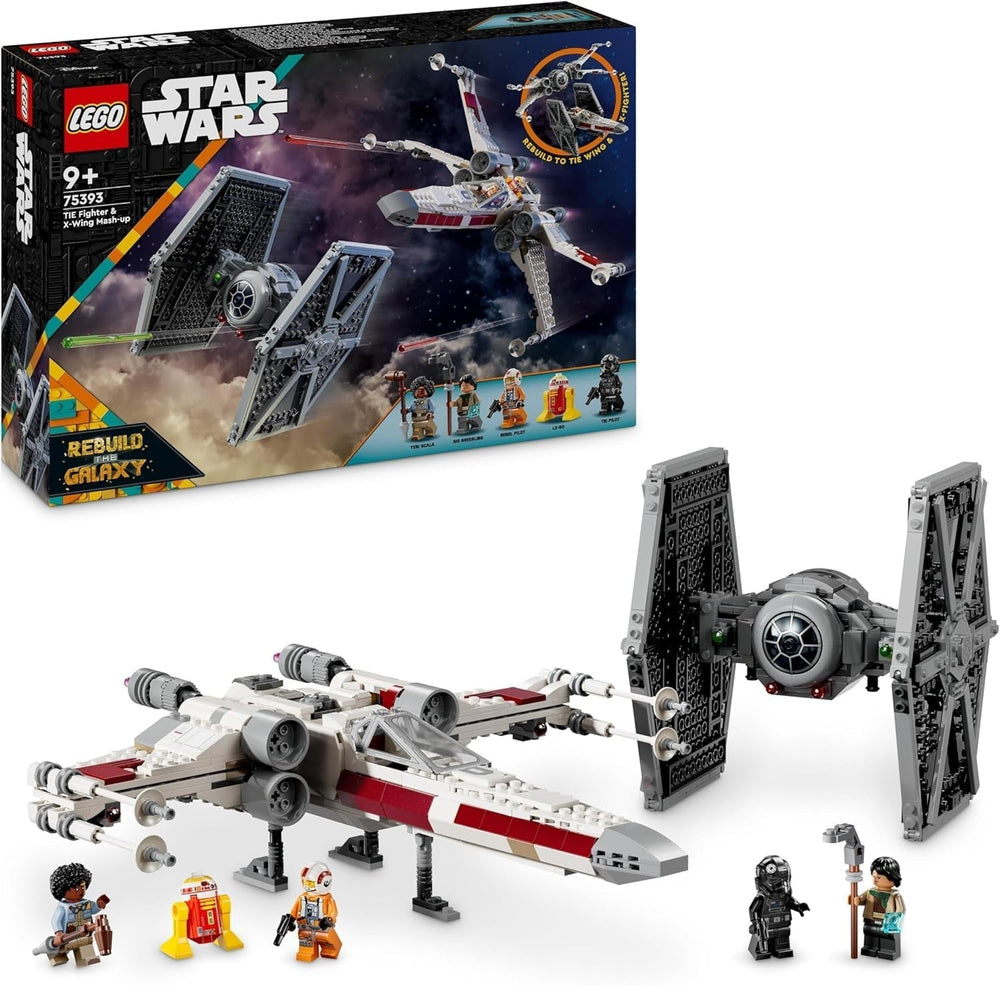 LEGO Star Wars TIE Fighter és X-Wing mashup, megépíthető Starfighter játék, ajándékötlet gyerekeknek, testreszabható csillaghajók, ajándék fiúknak, lányoknak és minden rajongónak 75393 építőkészletek Besuche den LEGO-Store alapértelmezett cím