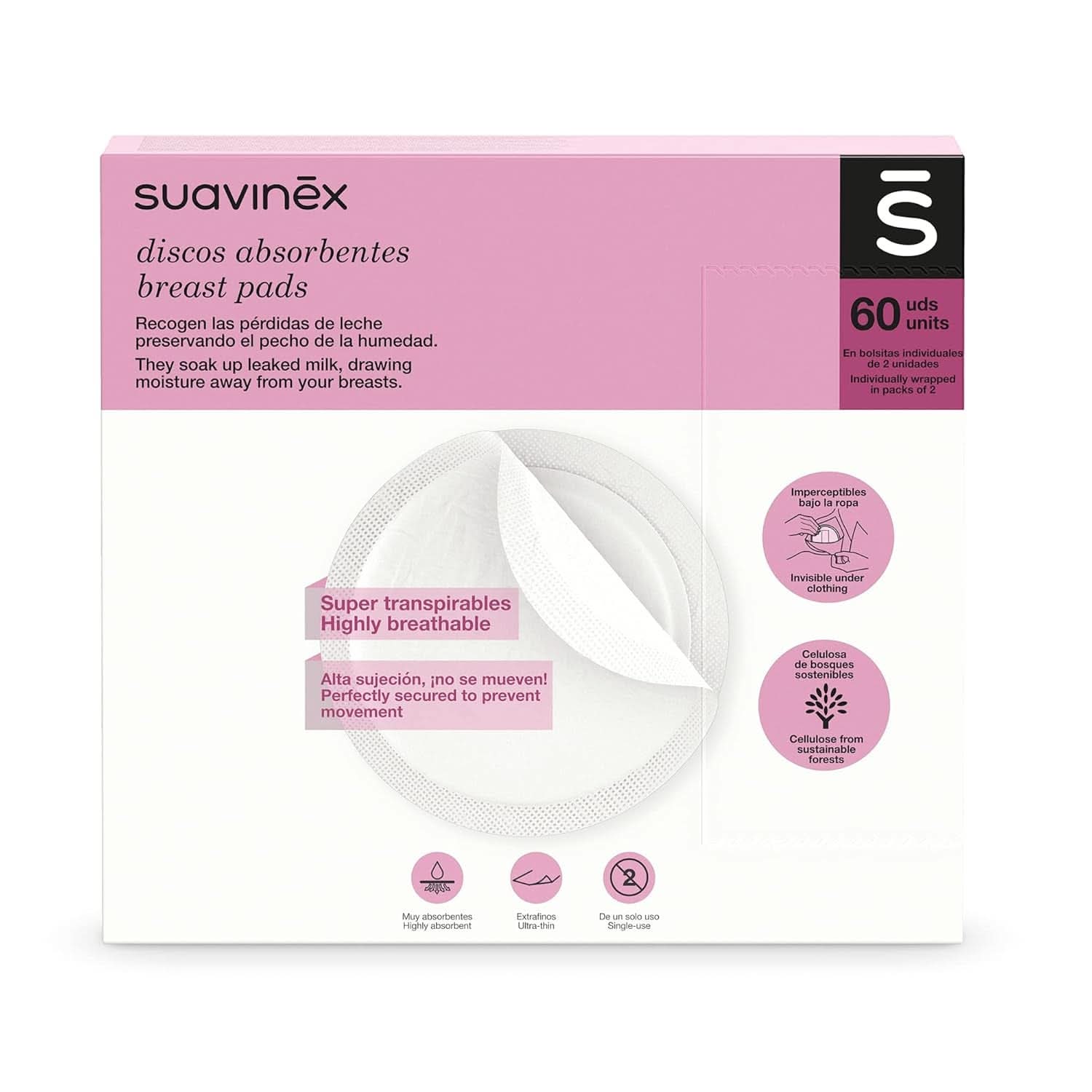 Suavinex 3182126 - 60 db-os szoptatási tamponcsomag élelmiszer és szoptatás Bebe Naty Shop