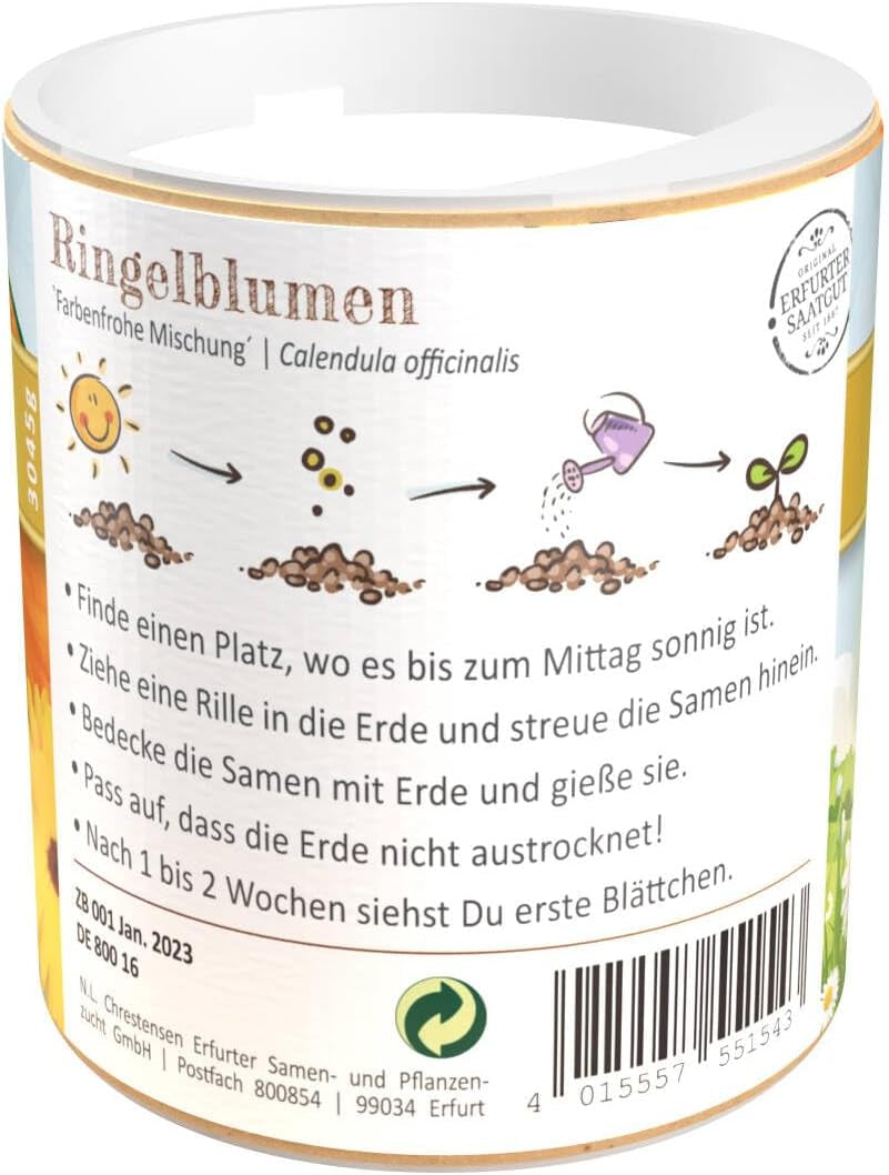 Körömvirág magok Chrestensen Colorful Mix - Ingyenes beporzású magvak 30g kb. 25m² - Shaker kerti gyerekeknek