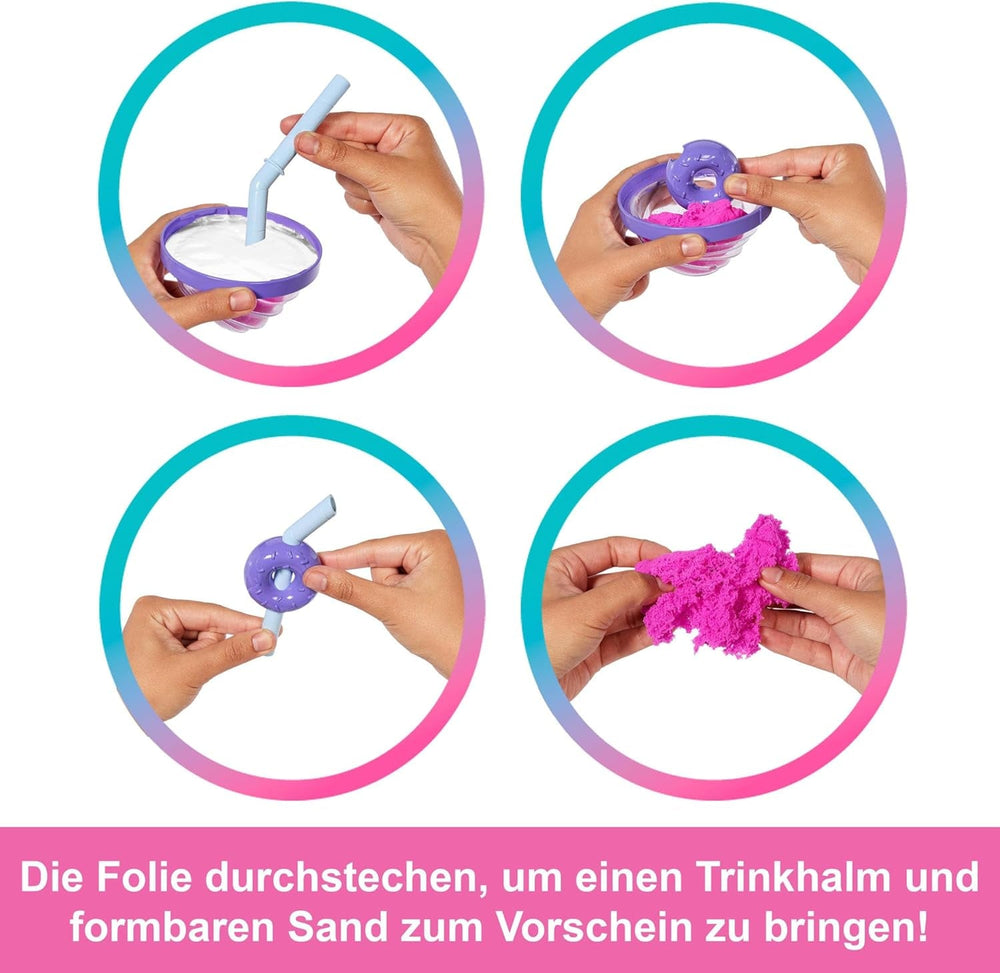 Set Barbie Pop Reveal Series cu păpușă la modă și accesorii, serie de dulciuri, design Donut Dreams cu animal de companie, 8 surprize, inclusiv schimbarea culorii, JFY60