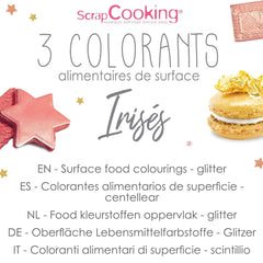 ScrapCooking, Set 3 coloranti alimentari, Auriu, Roz-Auriu si Ruby, nuante metalice, 3 x 5 grame Naty Shop