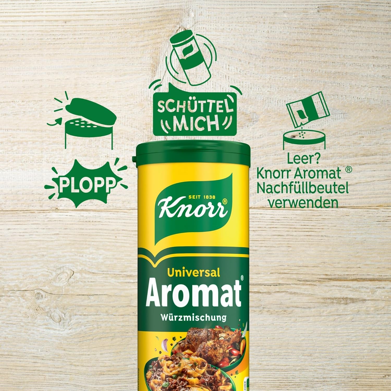 Knorr Würzmischung Universal Aromat für schnelle Gerichte zum Hús, zöldségek, szószok és egyebek fűszerezése és fűszerezése 100 g