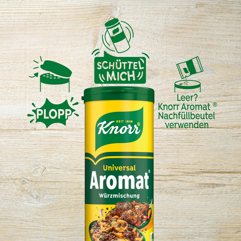 Knorr Würzmischung Universal Aromat für schnelle Gerichte zum Hús, zöldségek, szószok és egyebek fűszerezése és fűszerezése 100 g