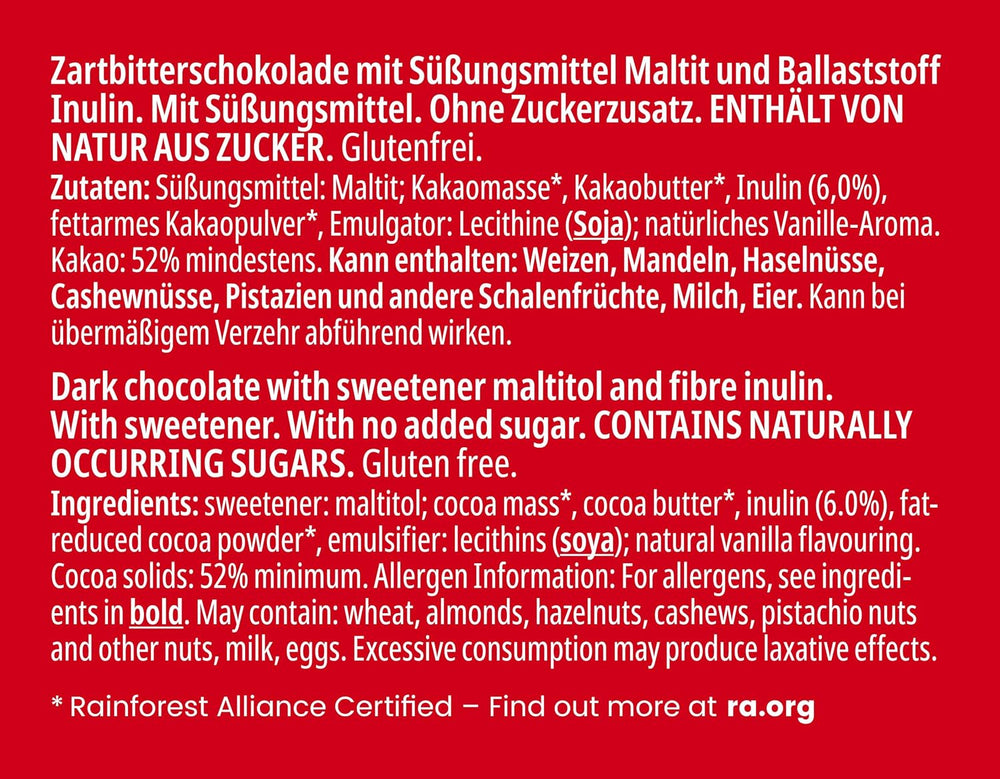 Frankonia étcsokoládé hozzáadott cukor nélkül, 80 g